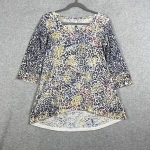 Whimsy Rose Thermal Animal Print Tunic Top Womens Size S Multicolor Artsy Boho
